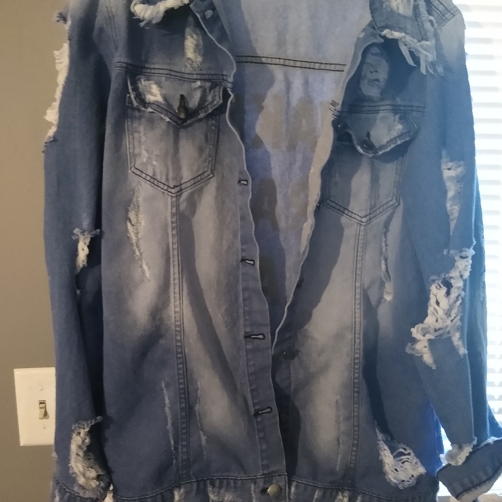 Fashion Nova Distressed Denim Jacket